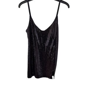 Bebe Black Shimmer Camisole Spaghetti Strap Mini Dress NWT Size S